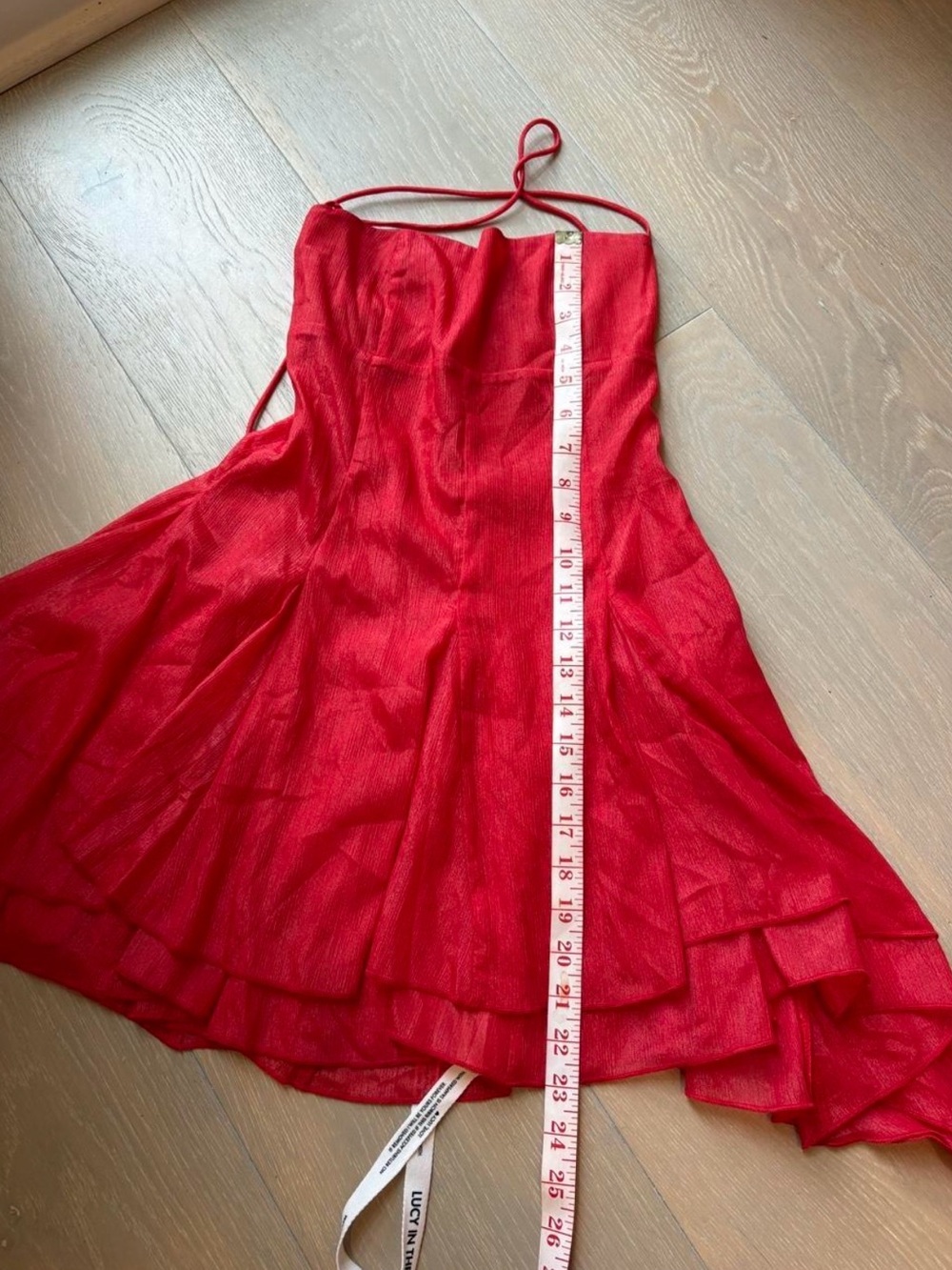 Lucy in the Sky Red Spaghetti-Strap Flared Mini Dress - Picture 4 of 6